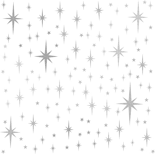 Calcomanías de pared retro con diseño de estrella en explosión de estrellas, calcomanías de pared de estrellas atómicas, decoración moderna para