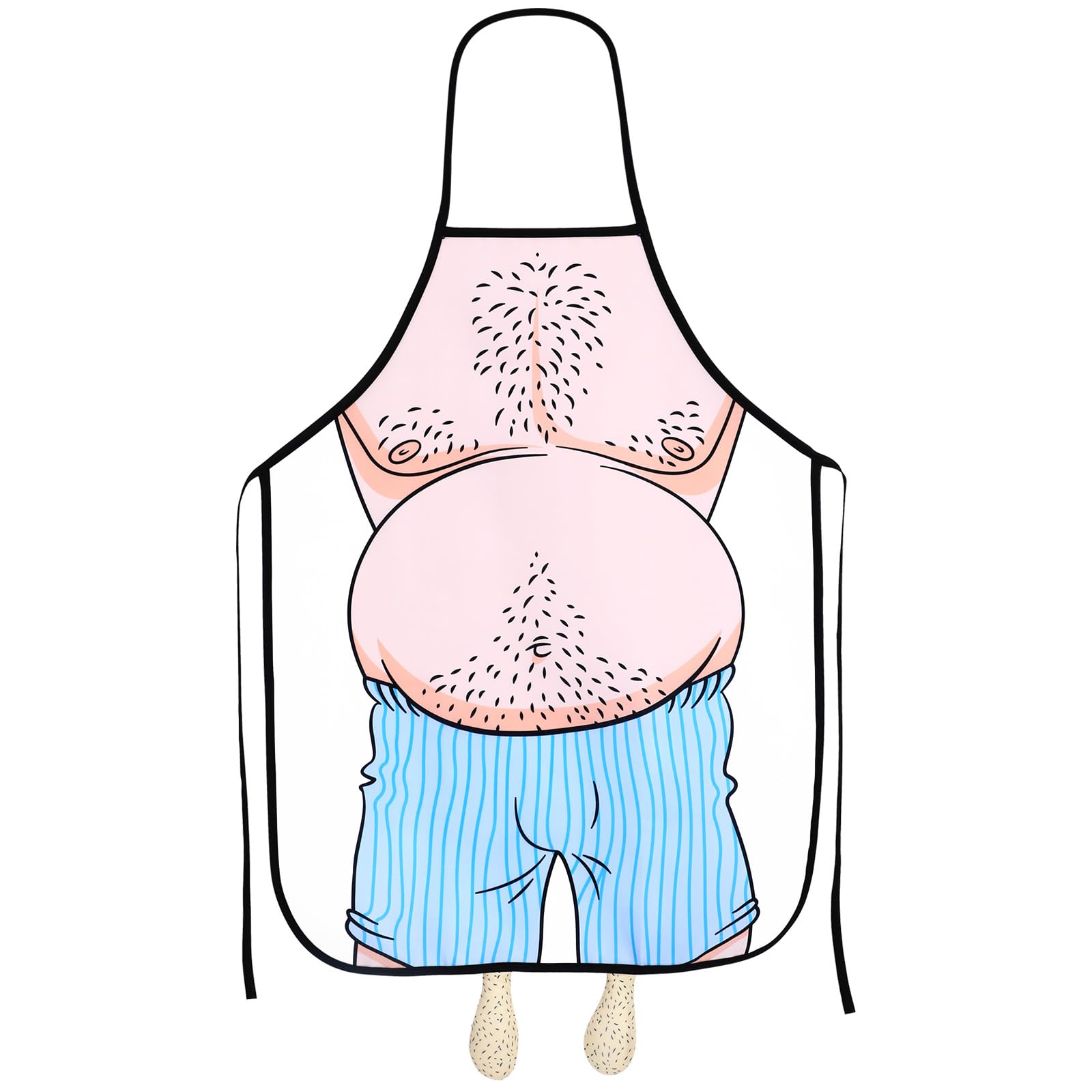 Veemoon Funny Adult Aprons Funny Apron for Men Novelty Design Wacky Belly Mens Kitchen Cooking Grilling Baking Oil Proof Boyfriend Baking BBQ Painting Smock