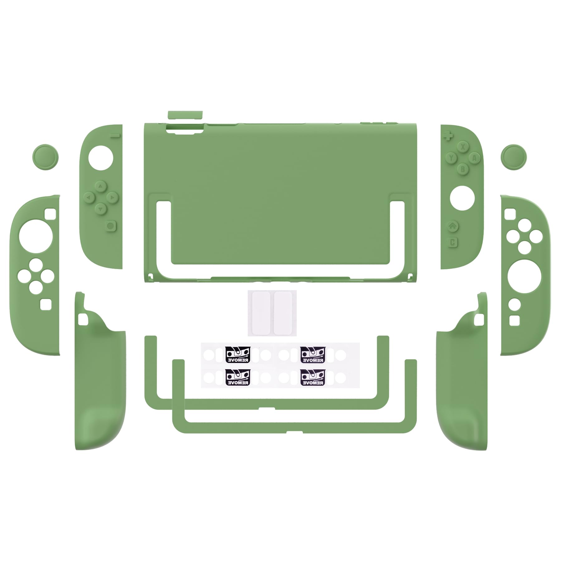 PlayVital per Switch 2 Cover Rigida Dockable, Custodia Protettiva Adesivi per Nintendo Switch 2 Console, Copri Tasti & Gommini per Joycon 2, Accessori Antigraffi Antiurti, Matcha Verde