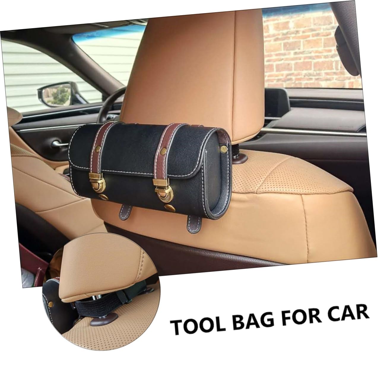 Borsa Laterale Moto in Pelle Resistente Fibbia a Sgancio Rapido, Borsa Portatile Posteriore Per Bici e Scooter Elettrici, Per Trasporto Attrezzi e Uso Automobilistico