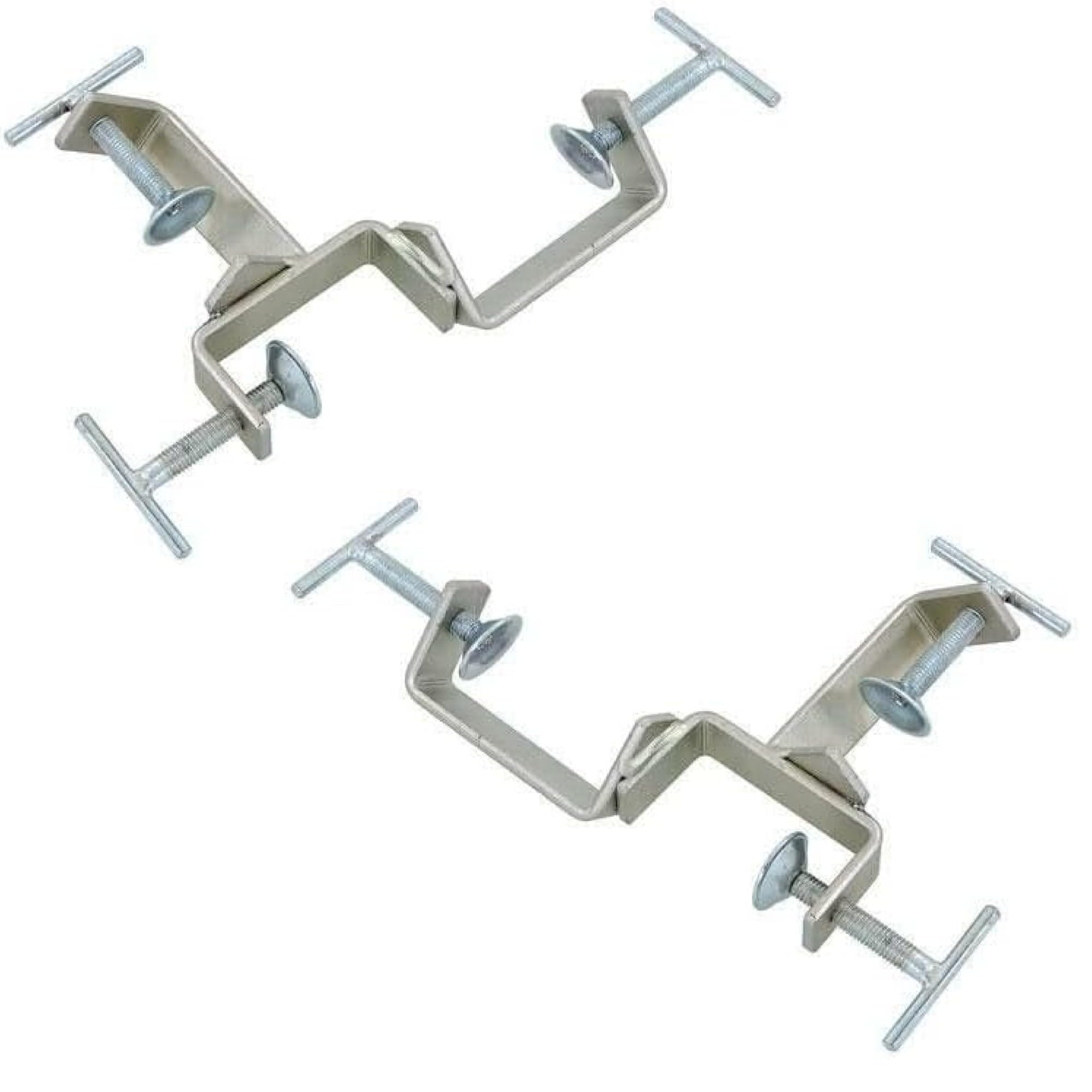 Retaaj Silver 2Pk 3 Way Timber Zinc Plated Clamp Adjustable For Bricklaying 76 X 76Mm To 38 X 38Mm Zinc Profiles Clamp Setting Out Brick Laying