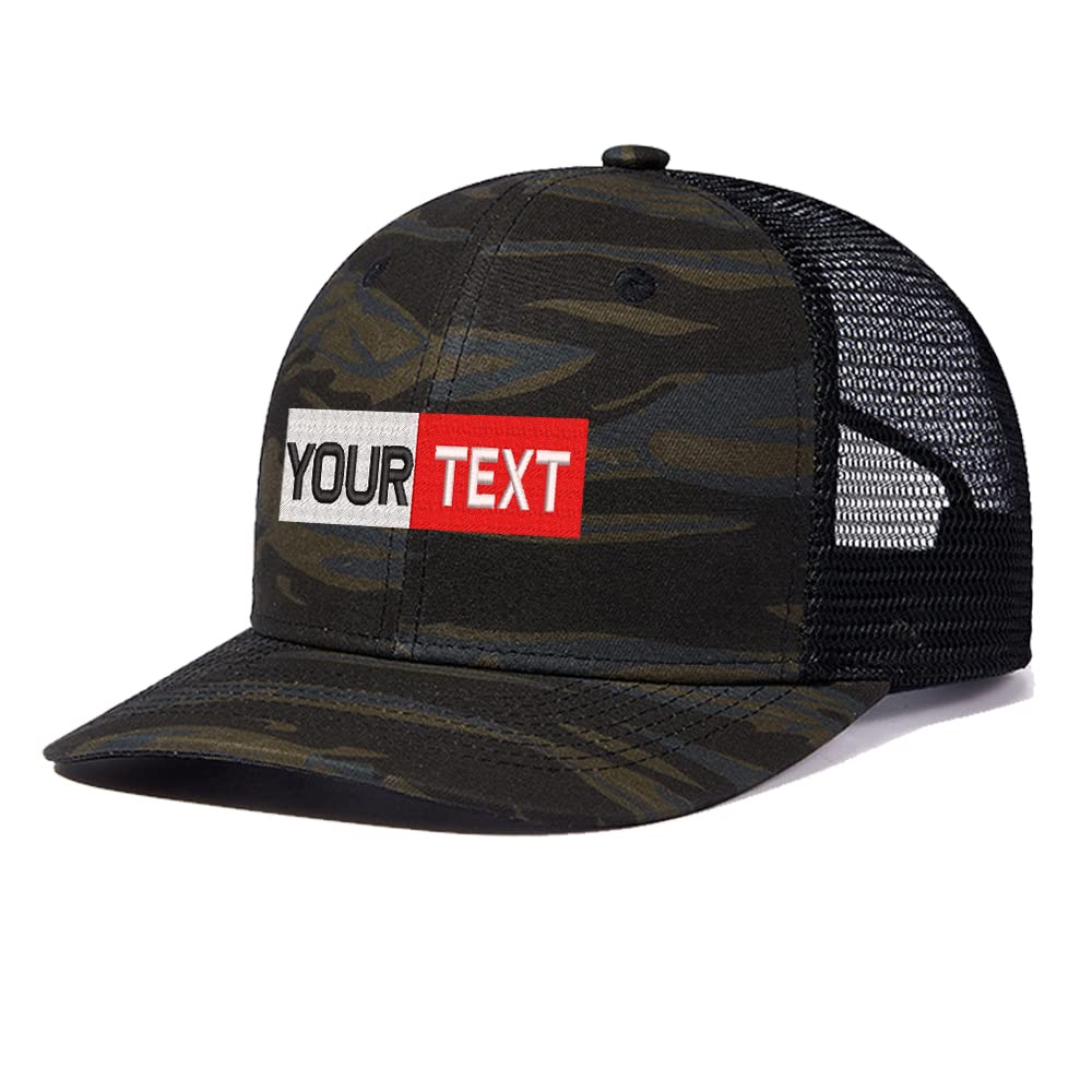 Personalized Baseball caps Custom Embroidered Adults Unisex Embroidered Adjustable 112 Trucker Caps or Hats with Text & Logo Camo