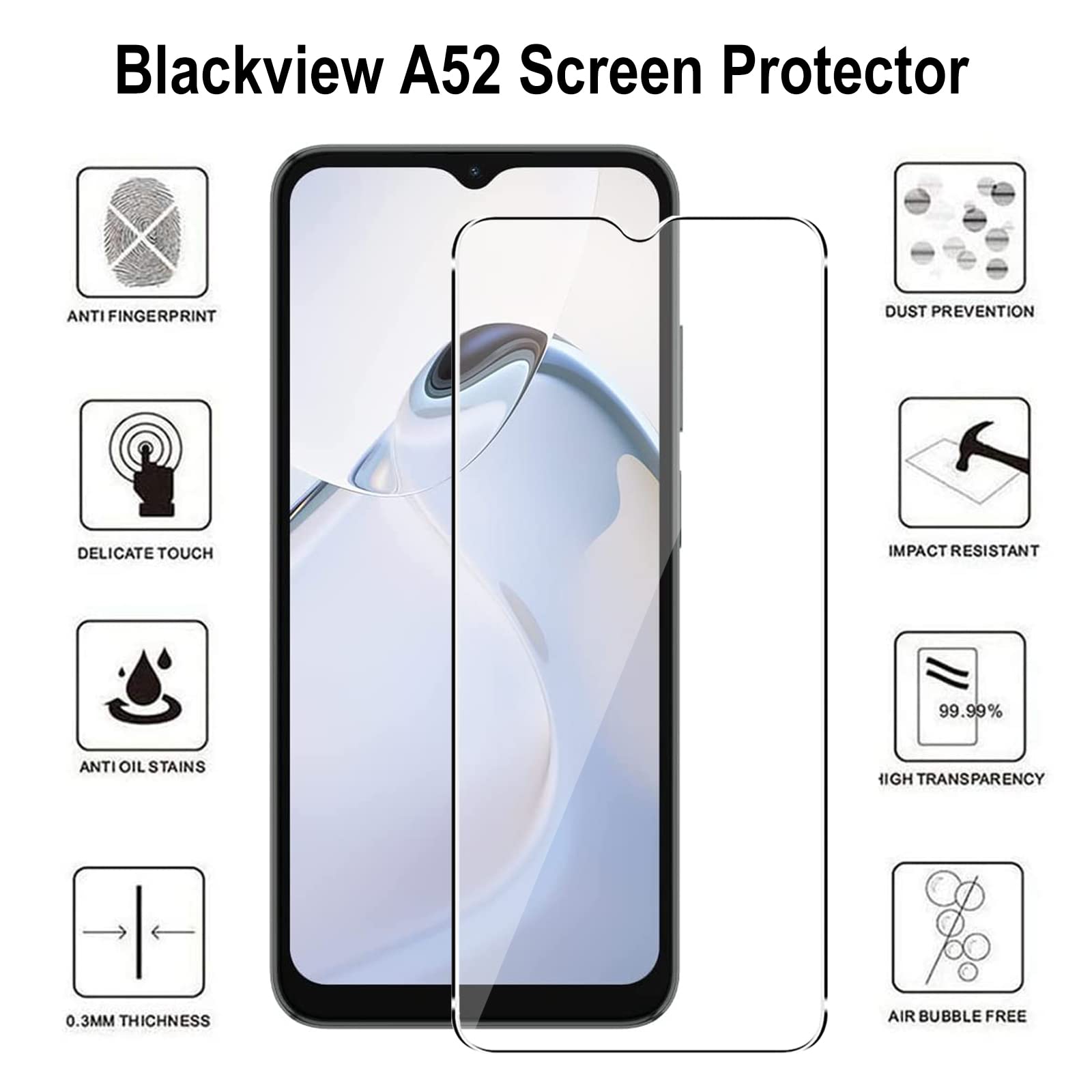 Coque Pour Blackview A52/A52 Pro Avec 2 Protecteur D'écran En