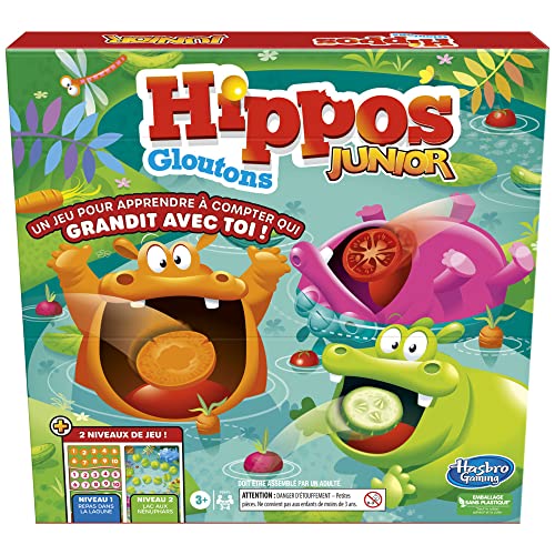 Hasbro Gaming Hippos gloutons Junior, Jeu de Plateau préscolaire pour Enfants - Version Française