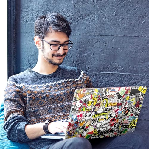 Image of DSGN 98 Full Body Laptop Skin Bubble-Free| Laminated| Removable| HD Quality Sticker for Laptops Upto 15.6 Inches Compatible with Hp /Dell /Acer /Lenovo /Asus etc. (Keyboard Cleaner Brsh)