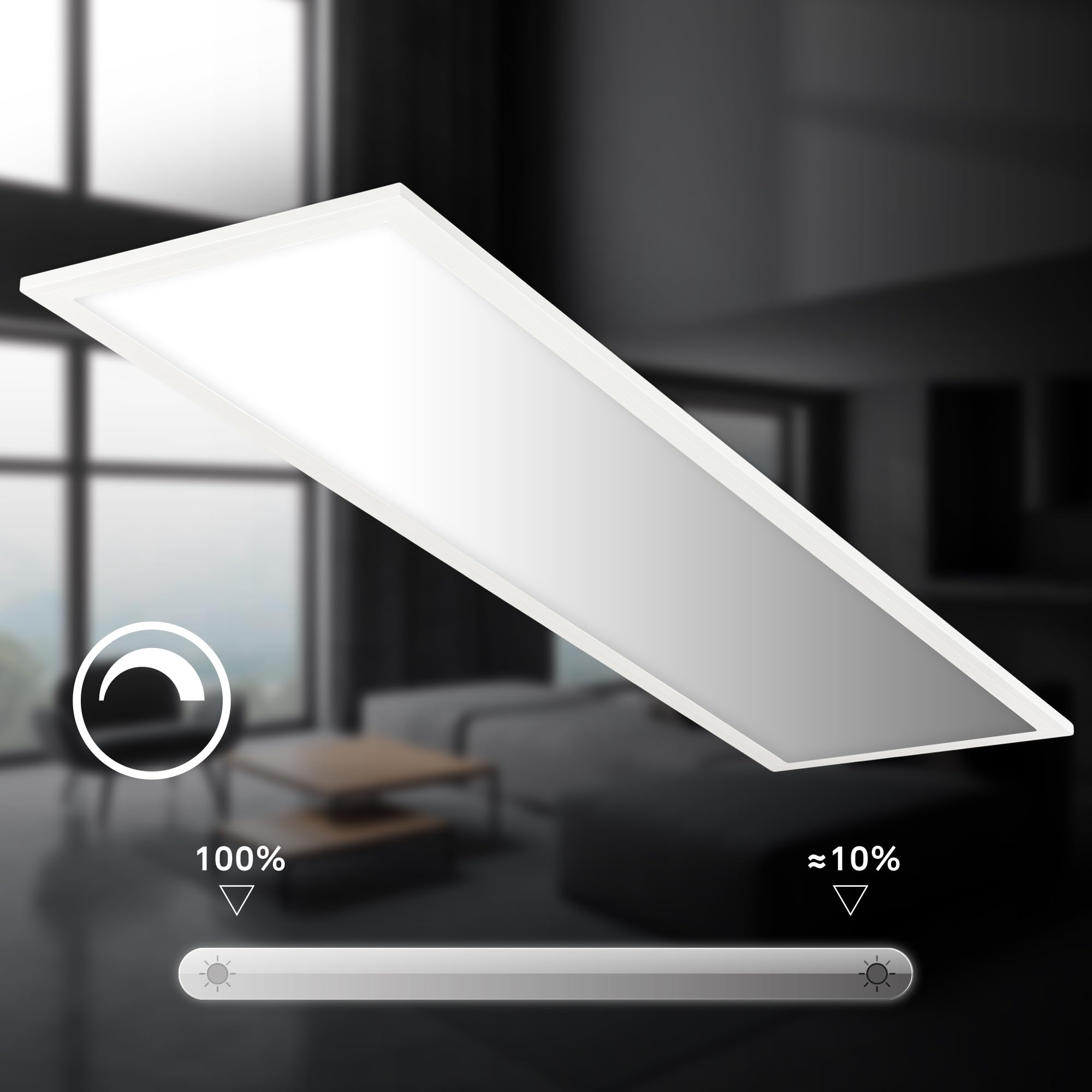 BRILONER - Pannello LED con telecomando, dimmerabile, CCT, IP44 resistente agli spruzzi, pannello soffitto, pannelli LED, pannelli soffitto, pannelli luminosi, luce panello, 100x25x6 cm, bianco