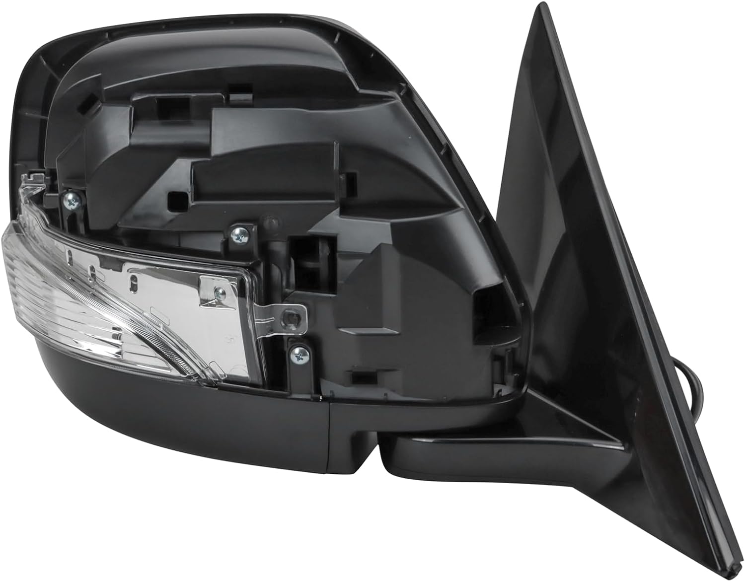 TRQ Passenger Side Mirror Assembly Power Turn Signal Power Folding Paint to Match Smooth Textured Black Compatible with 2017-2020 Nissan Armada SV