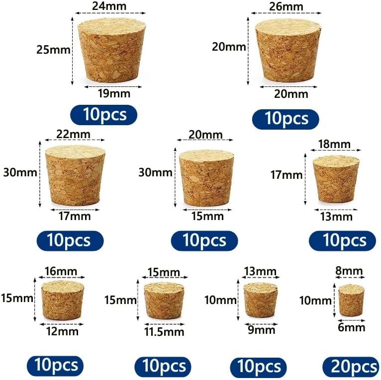 5-100Pcs Wine Corks Wine Stopper Reusable Portable Sealing Stopper for Bottle Bar Tools Kitchen Accessories(Mix 100pcs)