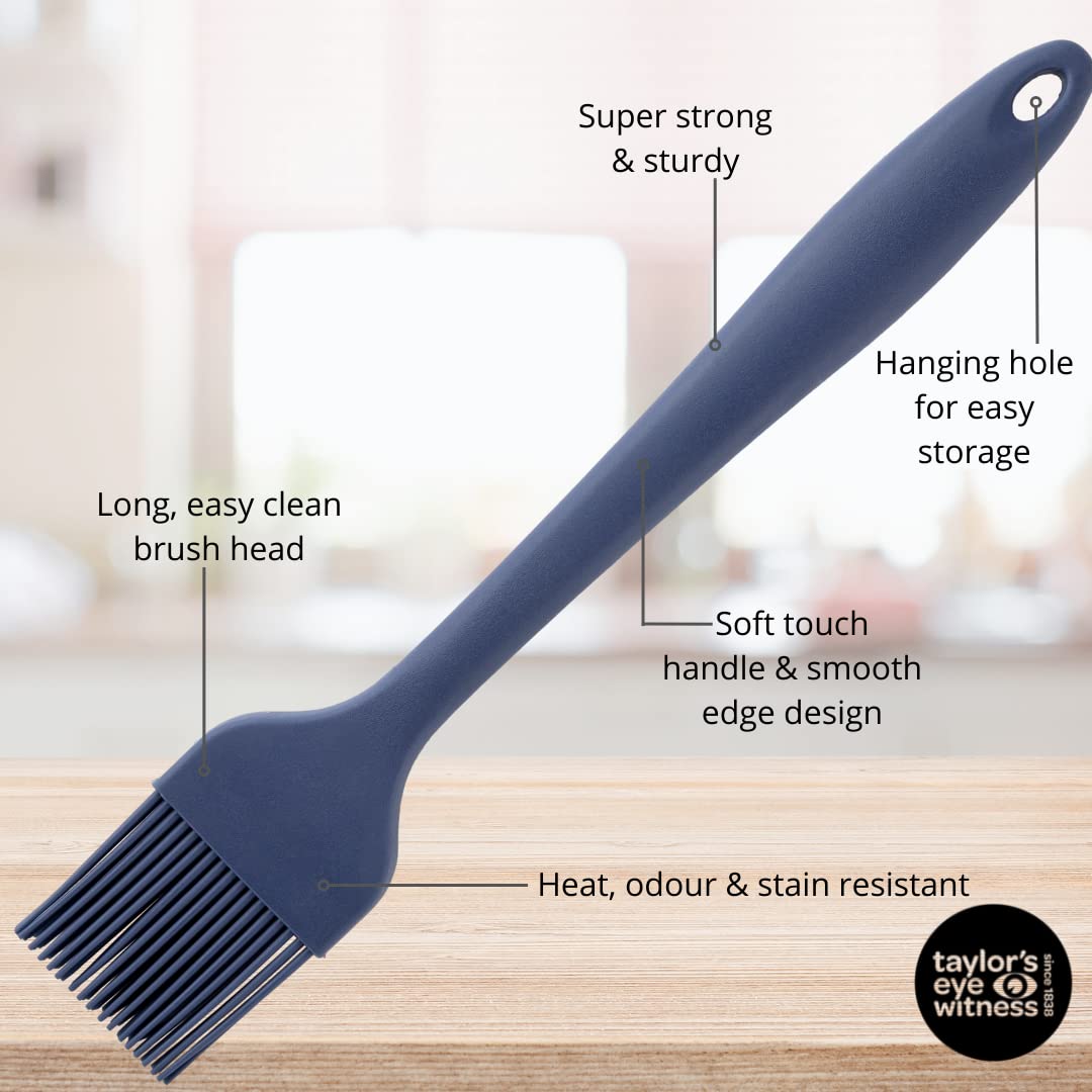 Taylors Eye Witness Denim Blue Silicone Large Basting & Coating Brush - Dishwasher Safe, Heat Resistant (260°C/500°F) - Image 4