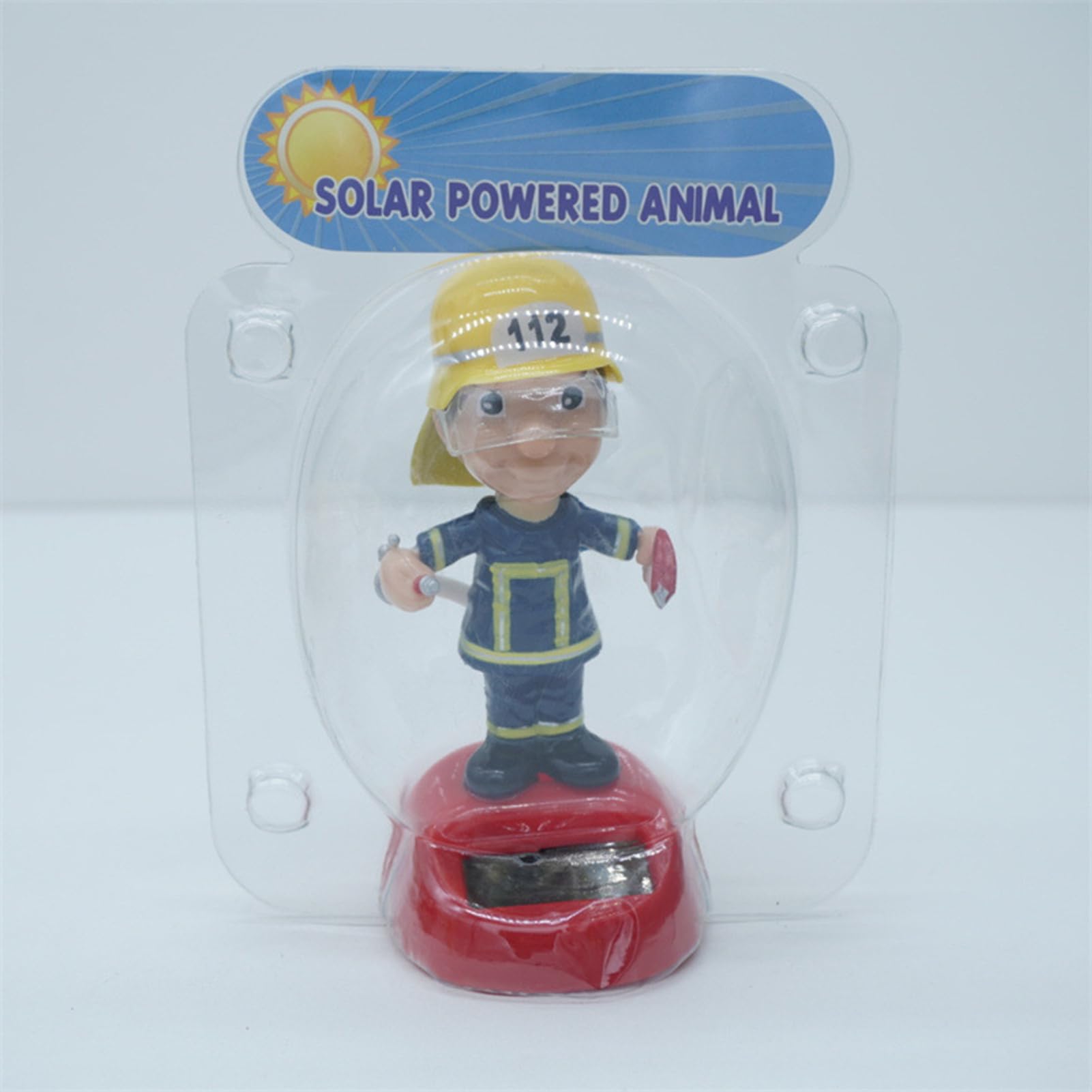 Figurine Solaire Pompier Qui Danse – Décoration Tableau De Bord – Balancement Automatique Au Soleil