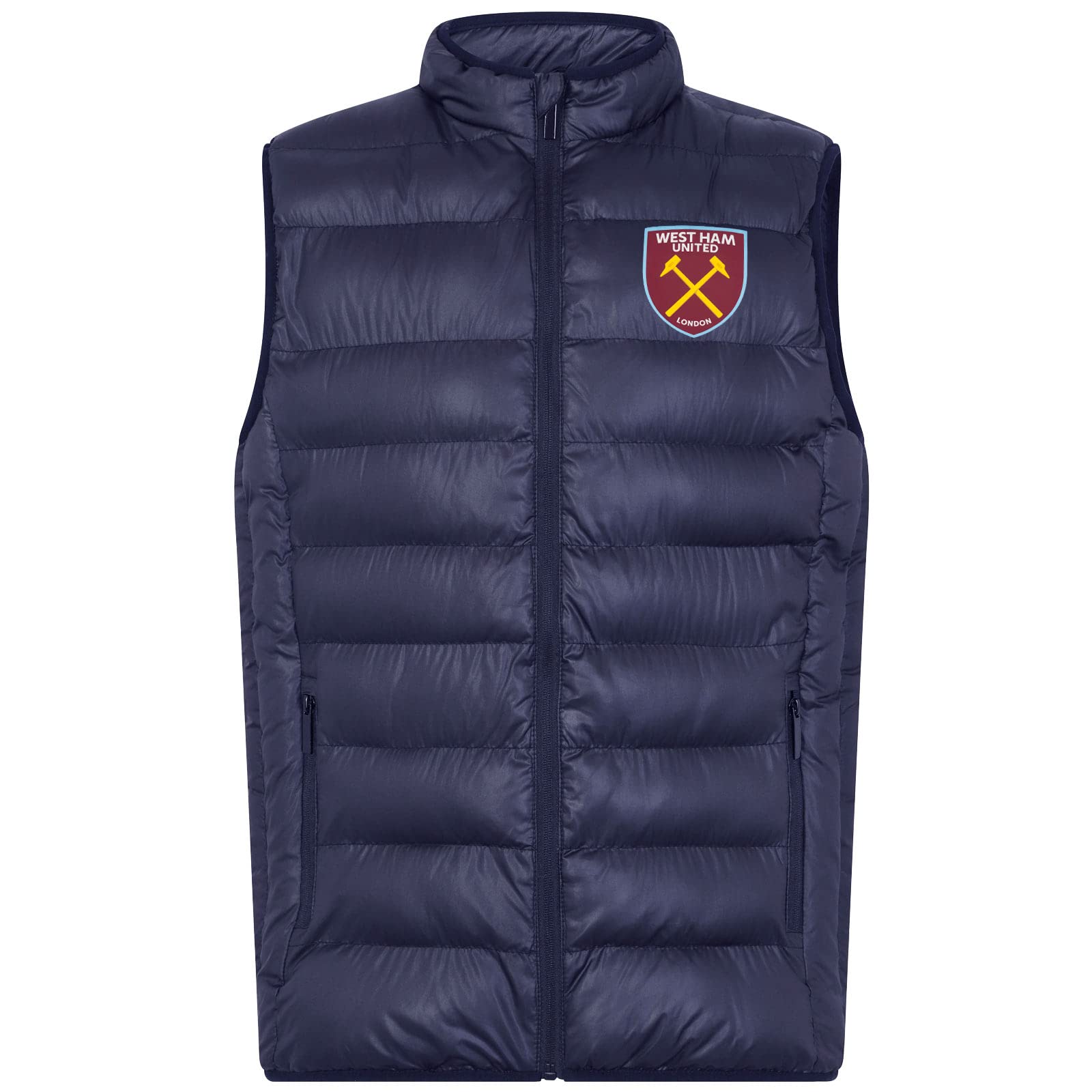 West Ham United FC Mens Padded Gilet Body Warmer Navy XL