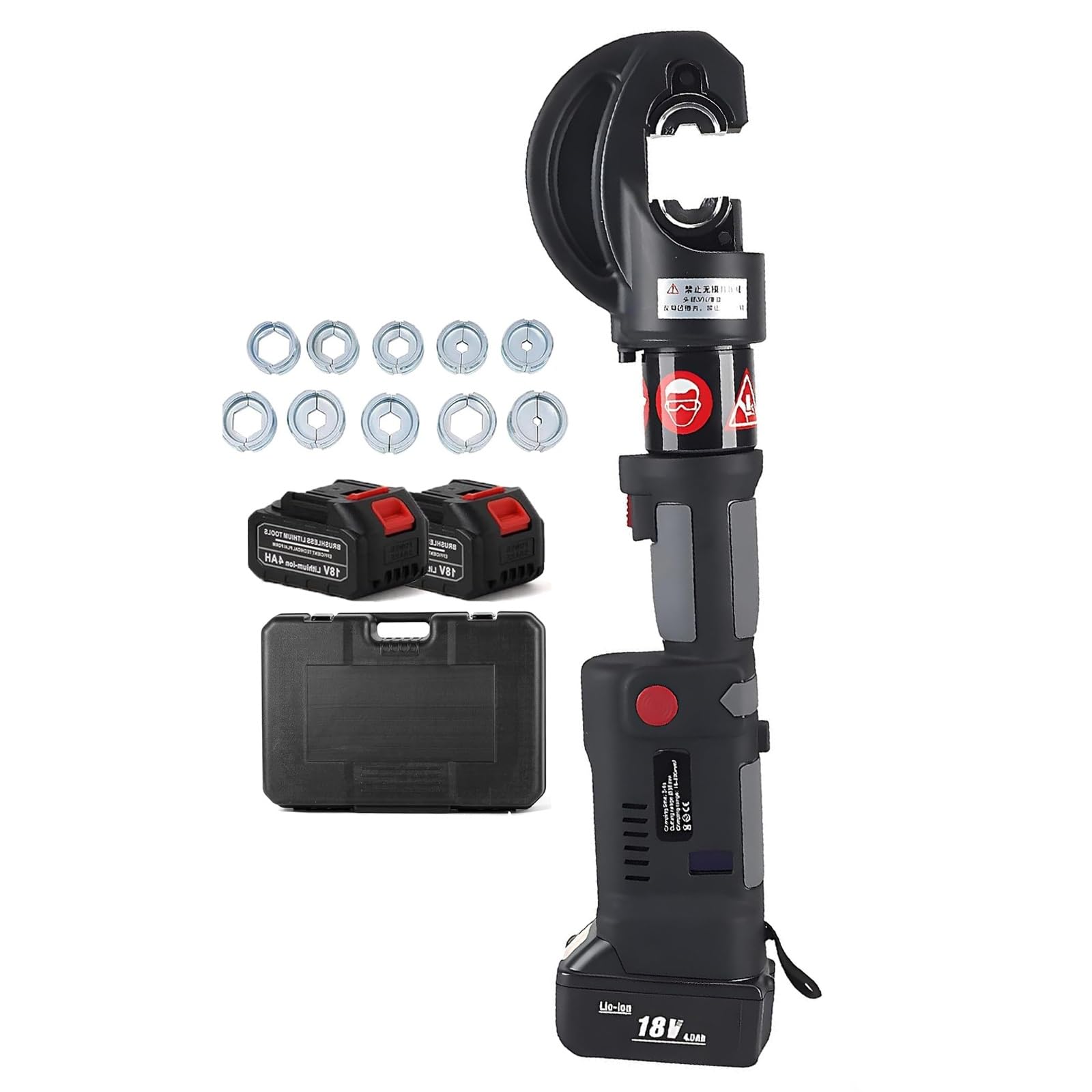 Electric Hydraulic Cable Lug Crimp Tool, 6-400mm² Cable, 120KN Cable Crimping Tool, Wire Rope Crimper Kit, Battery Crimper, Electric Crimping Tool with 12 Dies