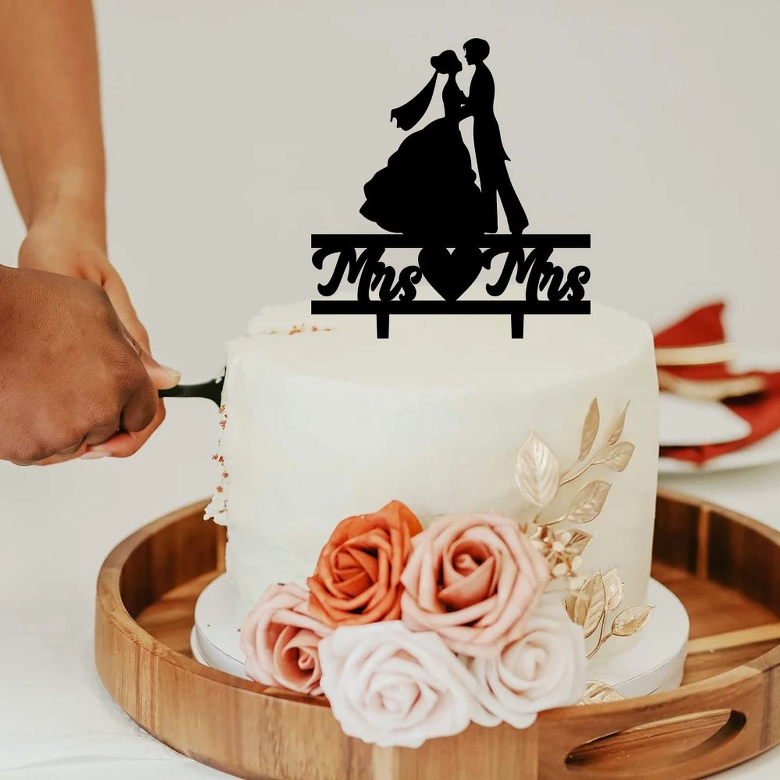 Topper Per Torta Nuziale A Forma Di Pistola Pesante - Decorazione Divertente Per Matrimonio A Tema Caccia, Acrilico Nero, 17x15 Cm