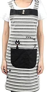 Hornet Park Tablier de Cuisine pour Femme Tablier de Travail pour Chat Mignon pour la Cuisson l'artisanat Le Jardinage, Rouge