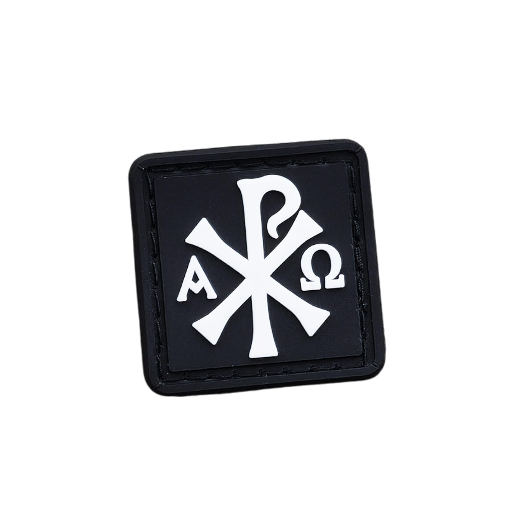 Patch Chi Rho en PVC Mini Ranger Eye Alpha Omega symbole de foi tactique 25x25mm