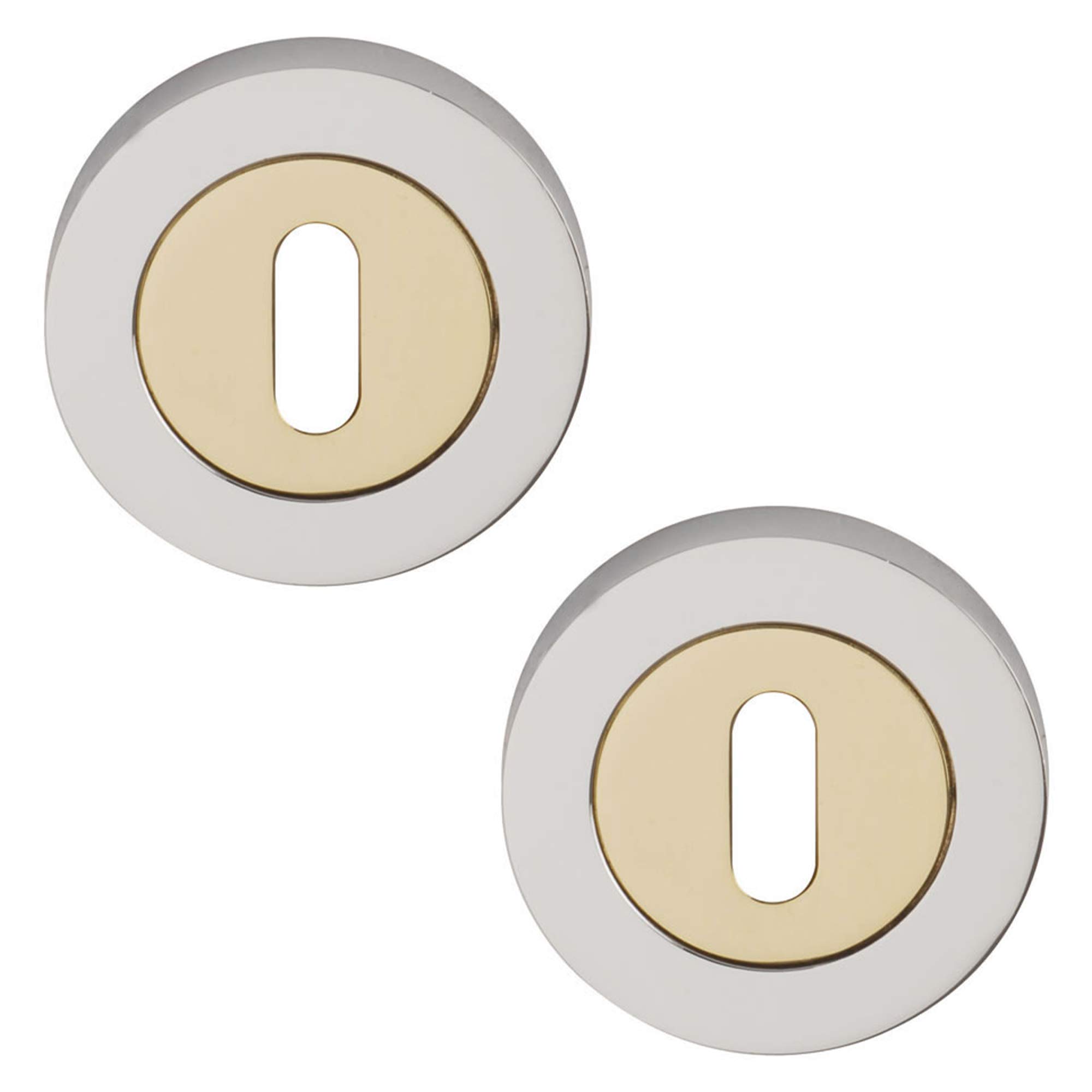 Excel Architectural Polished Brass/Chrome 3631 Keyhole Escutcheon (Pair) - Peb/Pcp