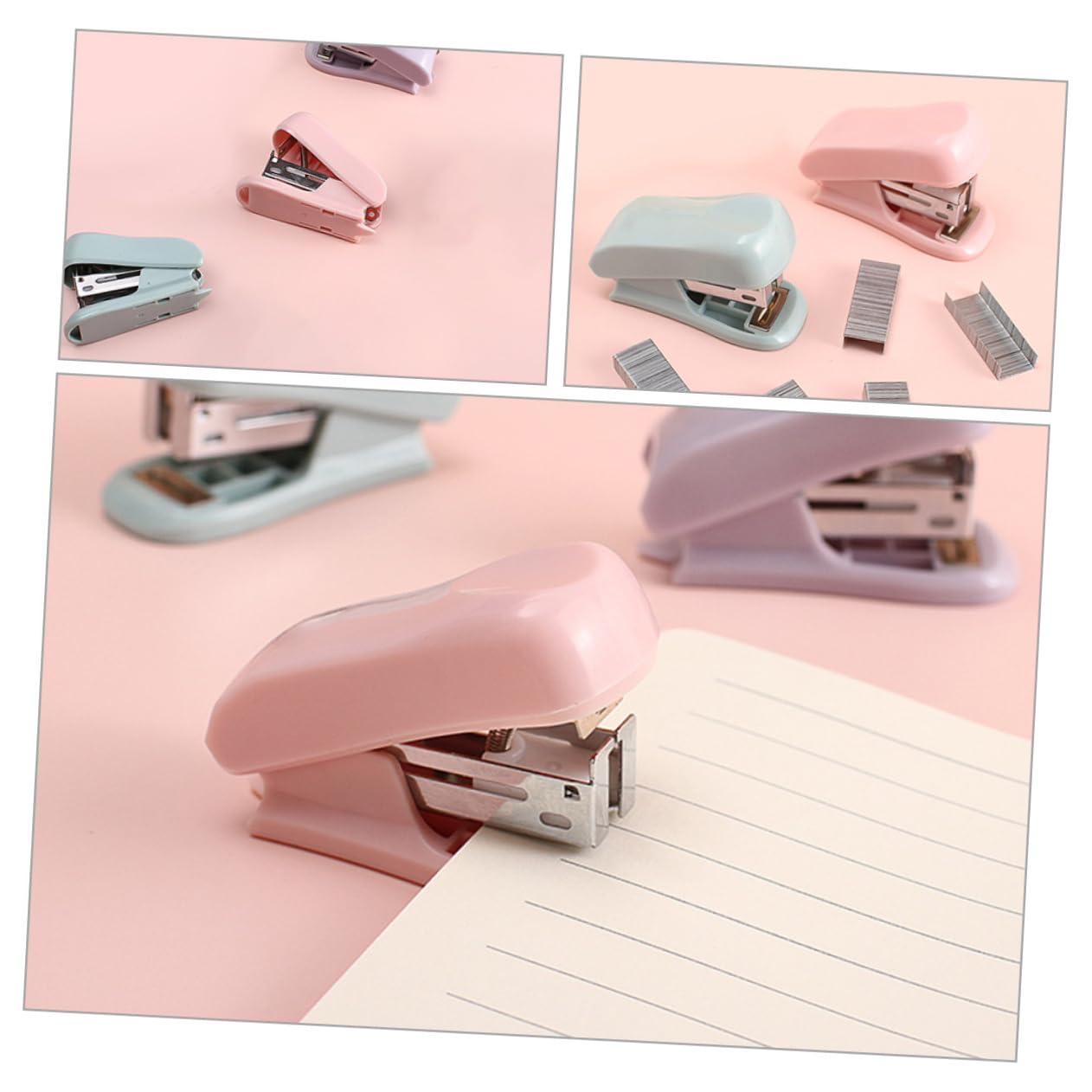 DOITOOL 5 Set Mini Stapler Maneggevolper Ufficio Kit Graffettatura Pratica Per Stationery E Decorazione Desktop 3 Pezzi * 5