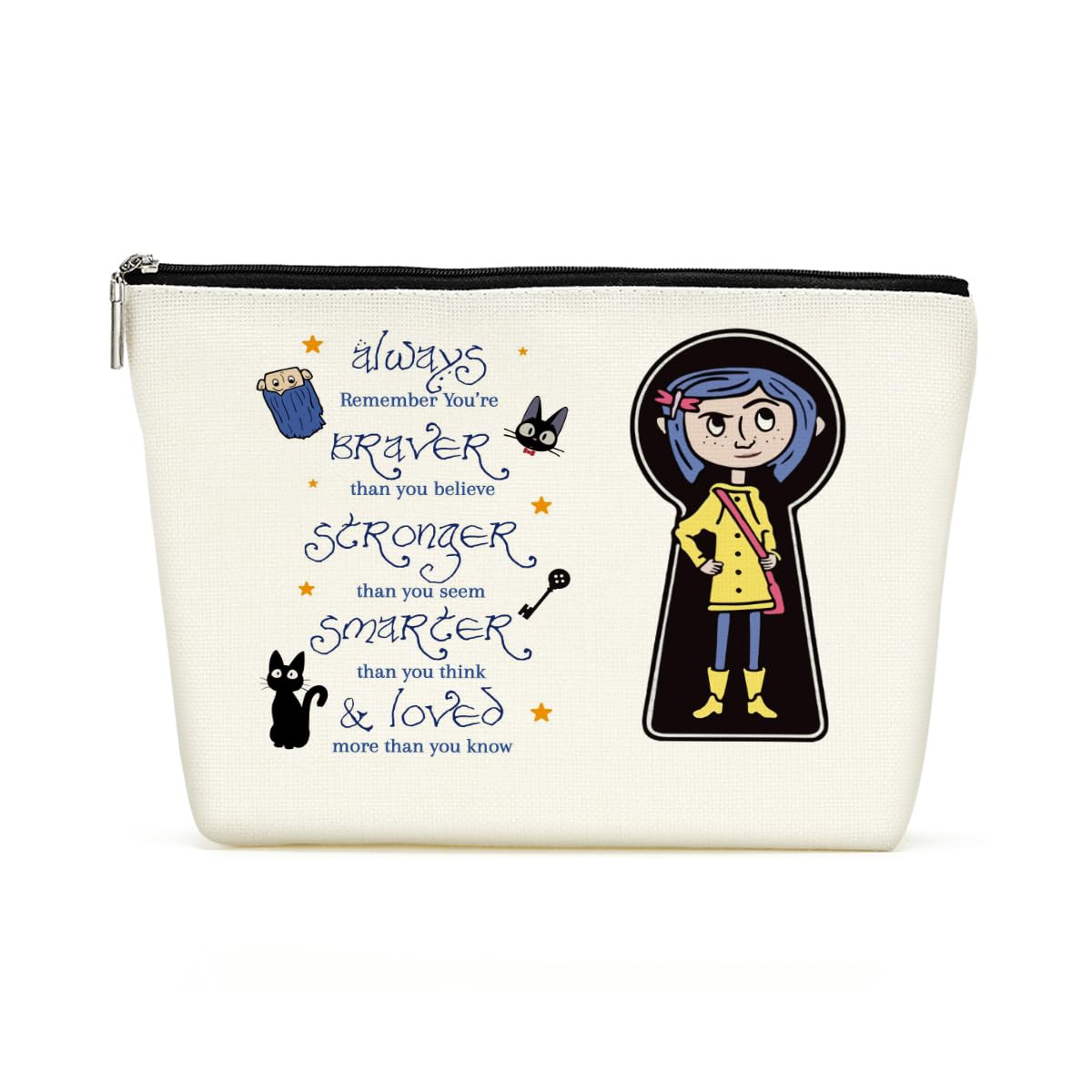 Inspired Cartoon Movie Chapter Makeup Bag Cosmetic Bag Inspirational Gifts for Movie Fans Women Friend Sister Daughter Bestie Girl Niece Motivational Christmas Birthday Friendship Gifts