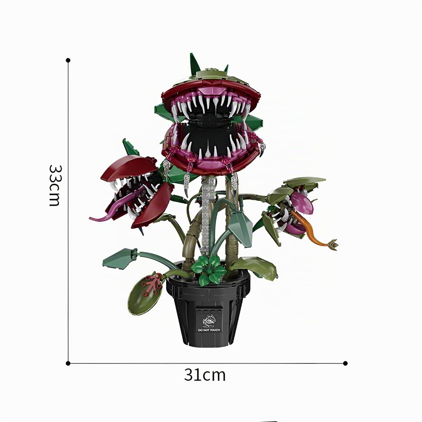 Piranha-Pflanze Audrey II Bausteine Bausatz (1118 Teile), DIY Little Shop of Horrors Fleischfressende Blumen Klemmbausteine, Horror Halloween Spielzeug Geschenk für Erwachsene, Filmfreunde