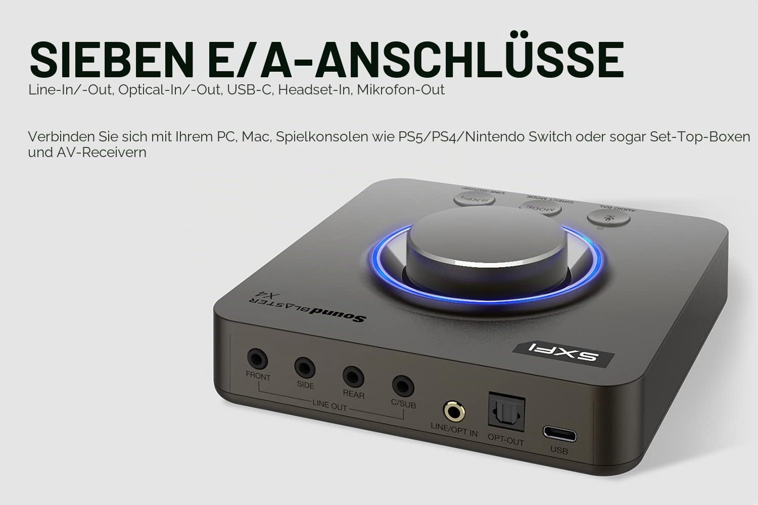 Creative Sound Blaster X4 HD 7.1 USB DAC Super X-Fi Soundkarte PC-Mac