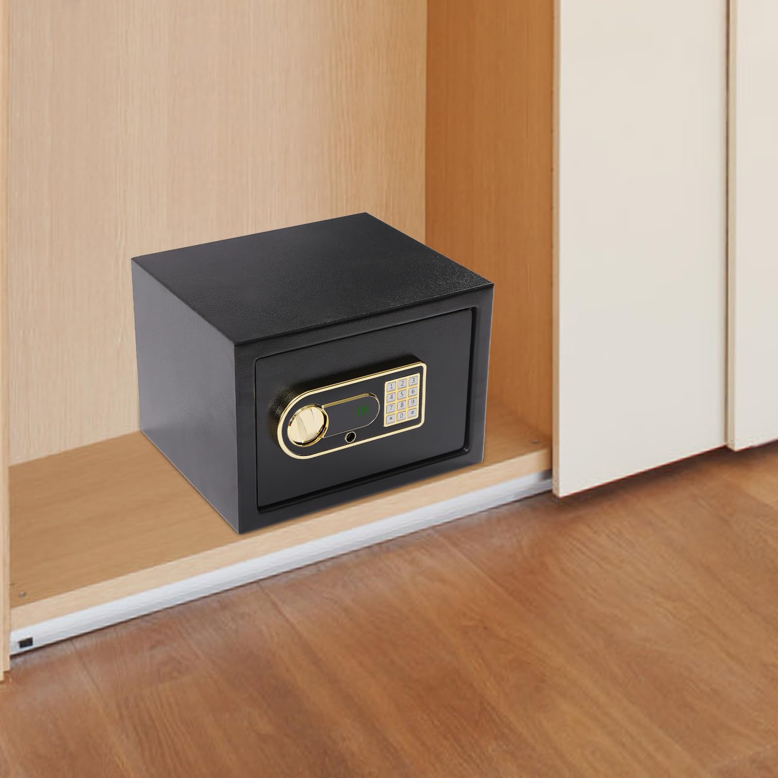 Cassaforte per casa, 22 l, cassaforte digitale da parete con chiave di emergenza, cassaforte, ignifugo, codice numerico digitale, cassaforte per contanti, medicinali, gioielli, documenti A4