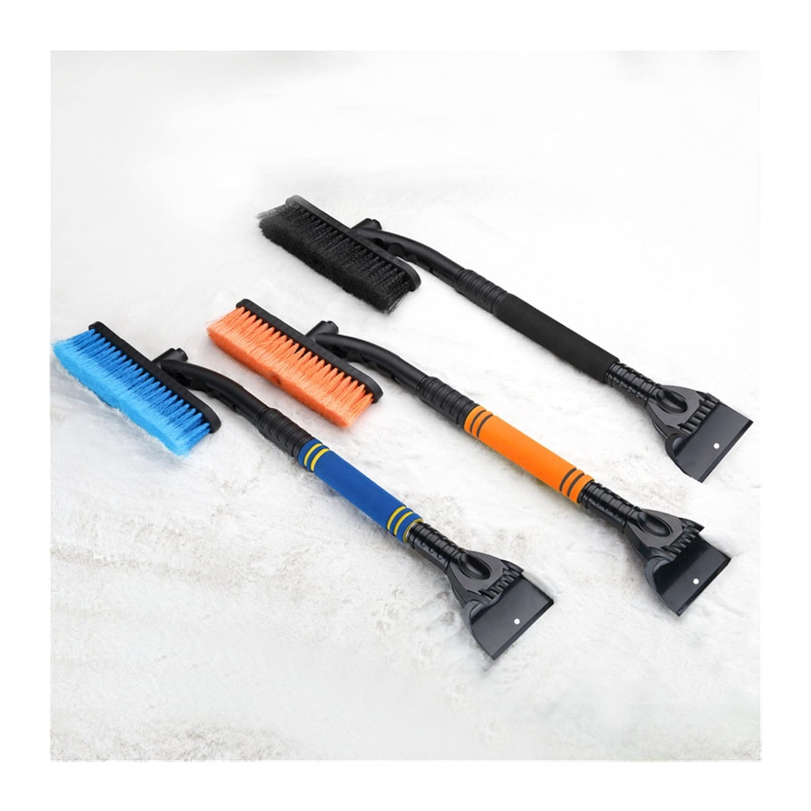 Blocs de Neige Hiver Voiture Cristal grattoir à Glace Brosse à Neige déneigeur en Acier Inoxydable Outil de Nettoyage de Neige Balai Accessoires de Lavage (Color : R)
