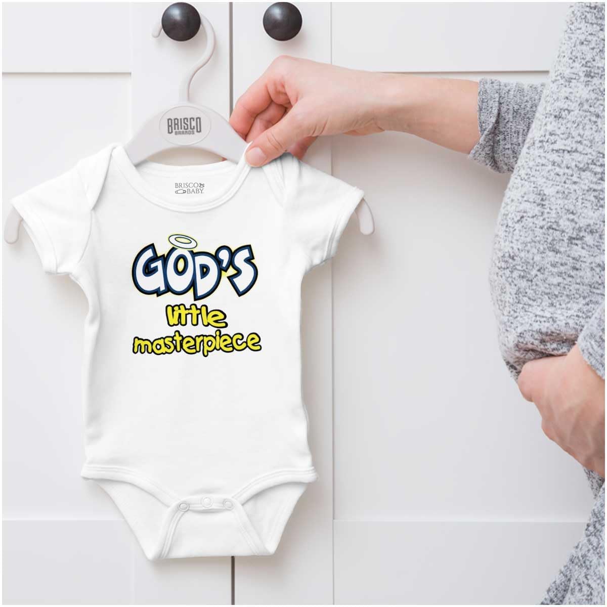 Brisco Brands God's Little Masterpiece Christian Baby Romper Boys or Girls