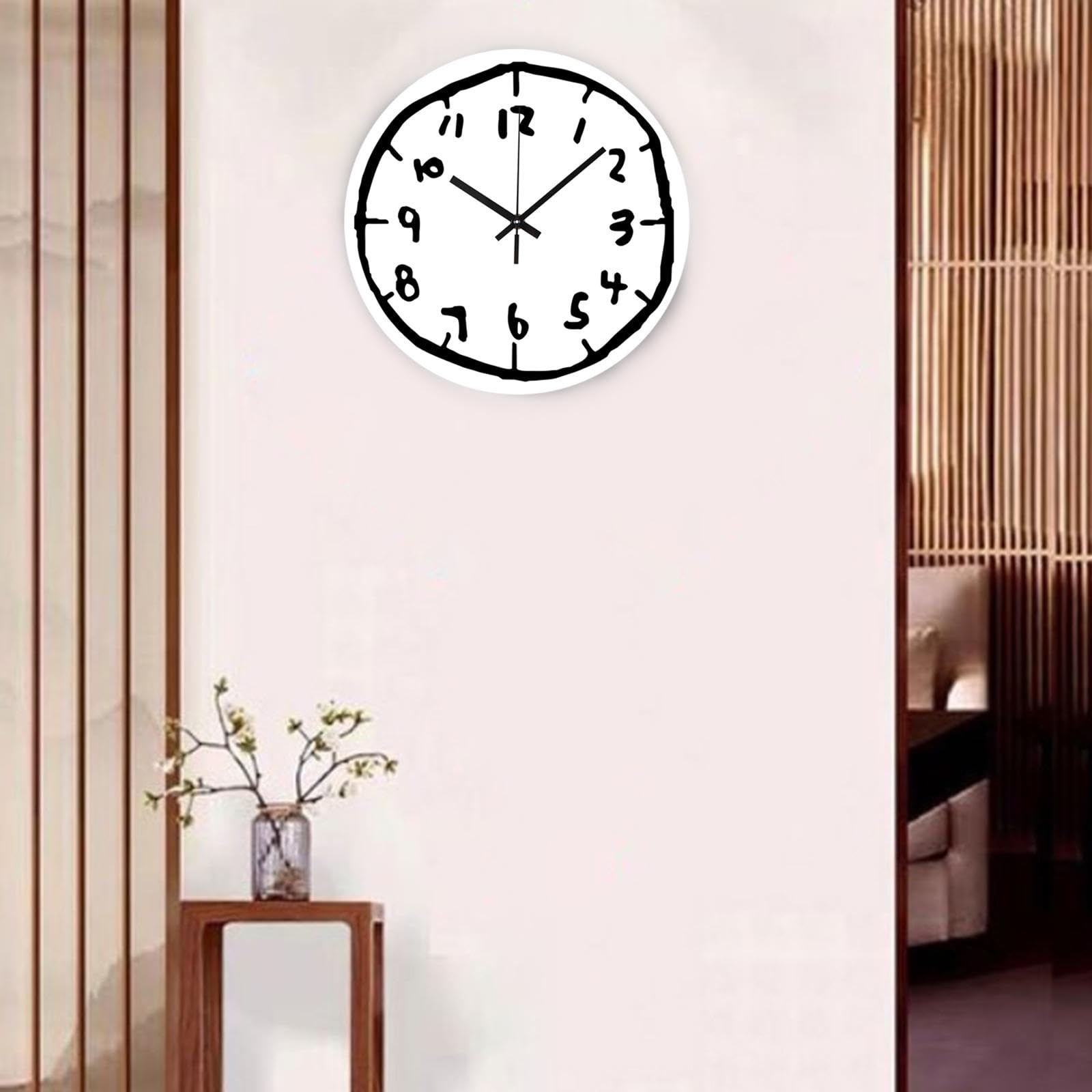 Sharplace Wanduhr aus Acryl, Ornament, modisch, modern, leise, minimalistisch, Kunstuhr, dekorative Uhr für den Innenbereich, Küche, Büro, Esszimmer, Weiss