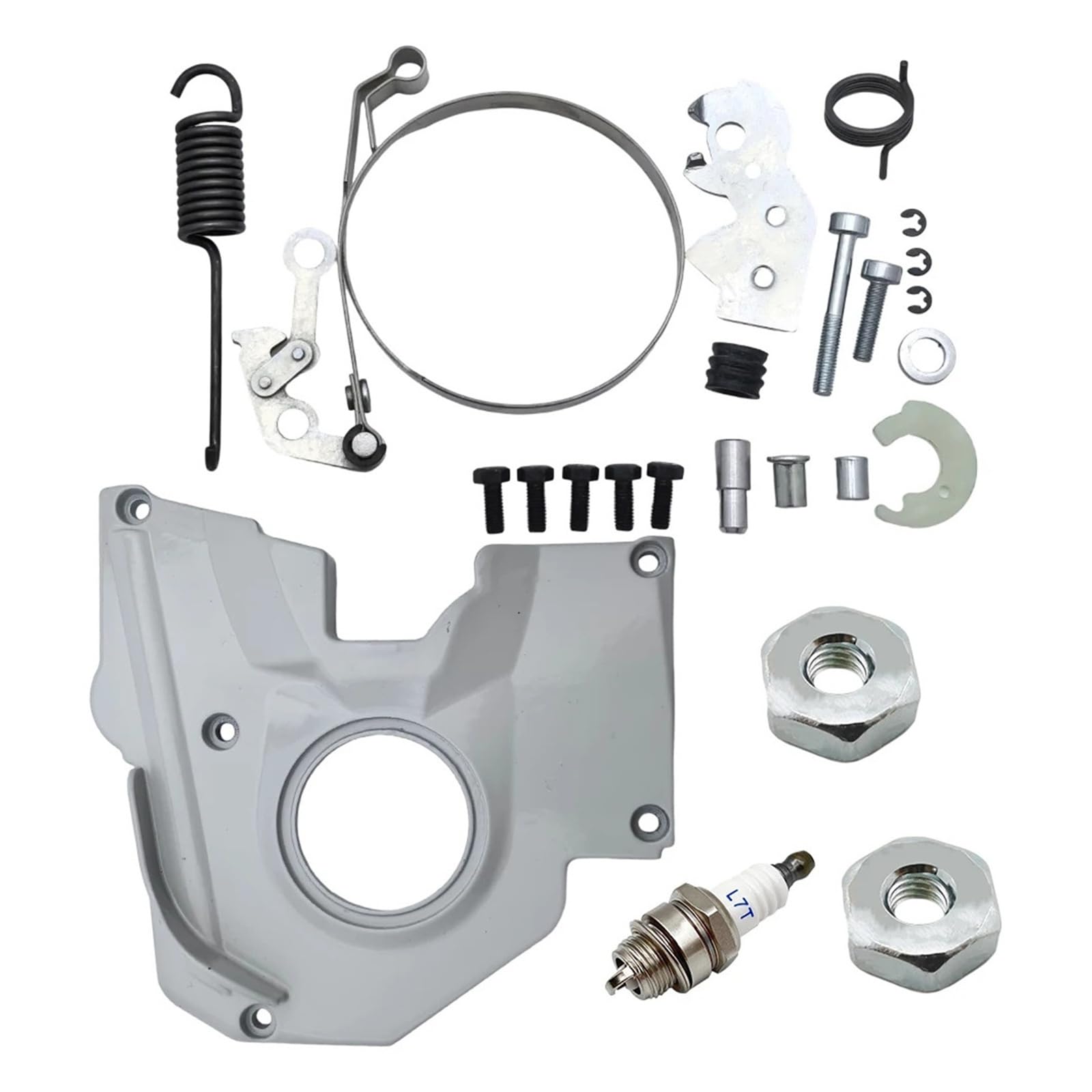 Piezas de cortacésped, Cubierta Freno Cadena, Kit reparación Tuercas Barra Banda for Motosierra 038 AV MS380, Pieza Herramienta Repuesto 1119 021 1102