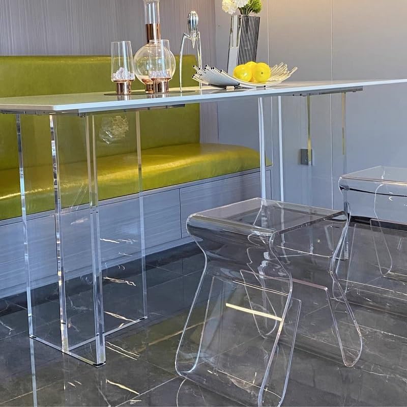 Table d'appoint salon acrylique TUSUOD transparente et mobile - 5