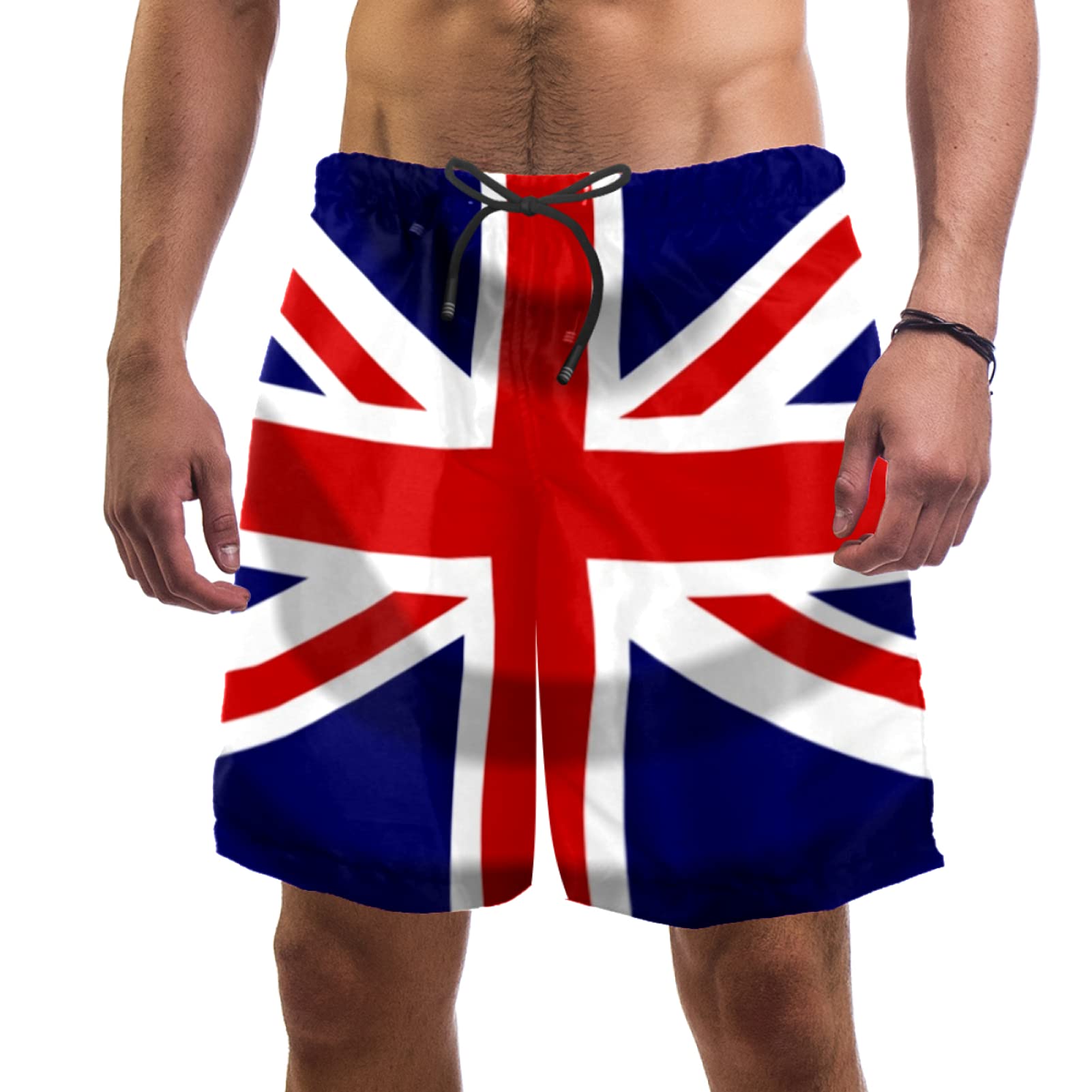 Eslifey Union Jack Britain British Jack Swim Trunks Elastic Swimsuit Board Shorts for Men Multi