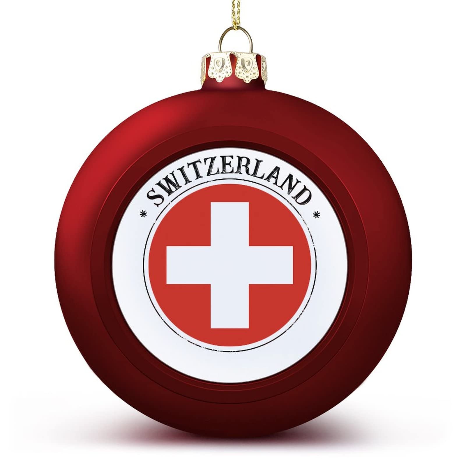 Luijorgy Boys Switzerland National Flag Ball Ornaments, Flag Ball Ornaments For Christmas Tree Decoration, Red Christmas Ball Ornament Xmas Baubles For Kids Friends