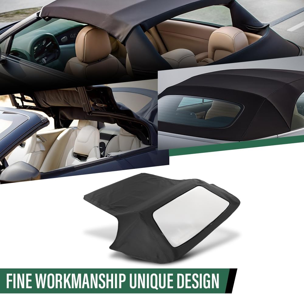GRAND ORANGE Convertible Soft Top with Clear Window Compatible with BMW 3-Series E30 Convertible 1986-1993 Black