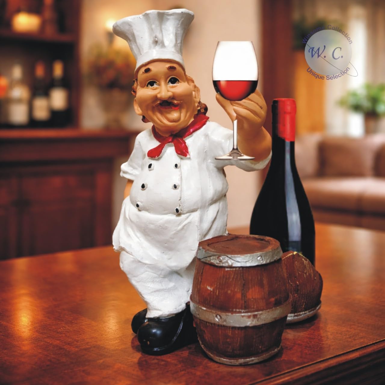 WINSOME COLLECTION Wine Bottle Holder Glass Stand Rack Statue Showpiece Human Figurine for Home Hotel Room Restaurant Bar Decor Multicolor Polyresin Pack of 1-image-17