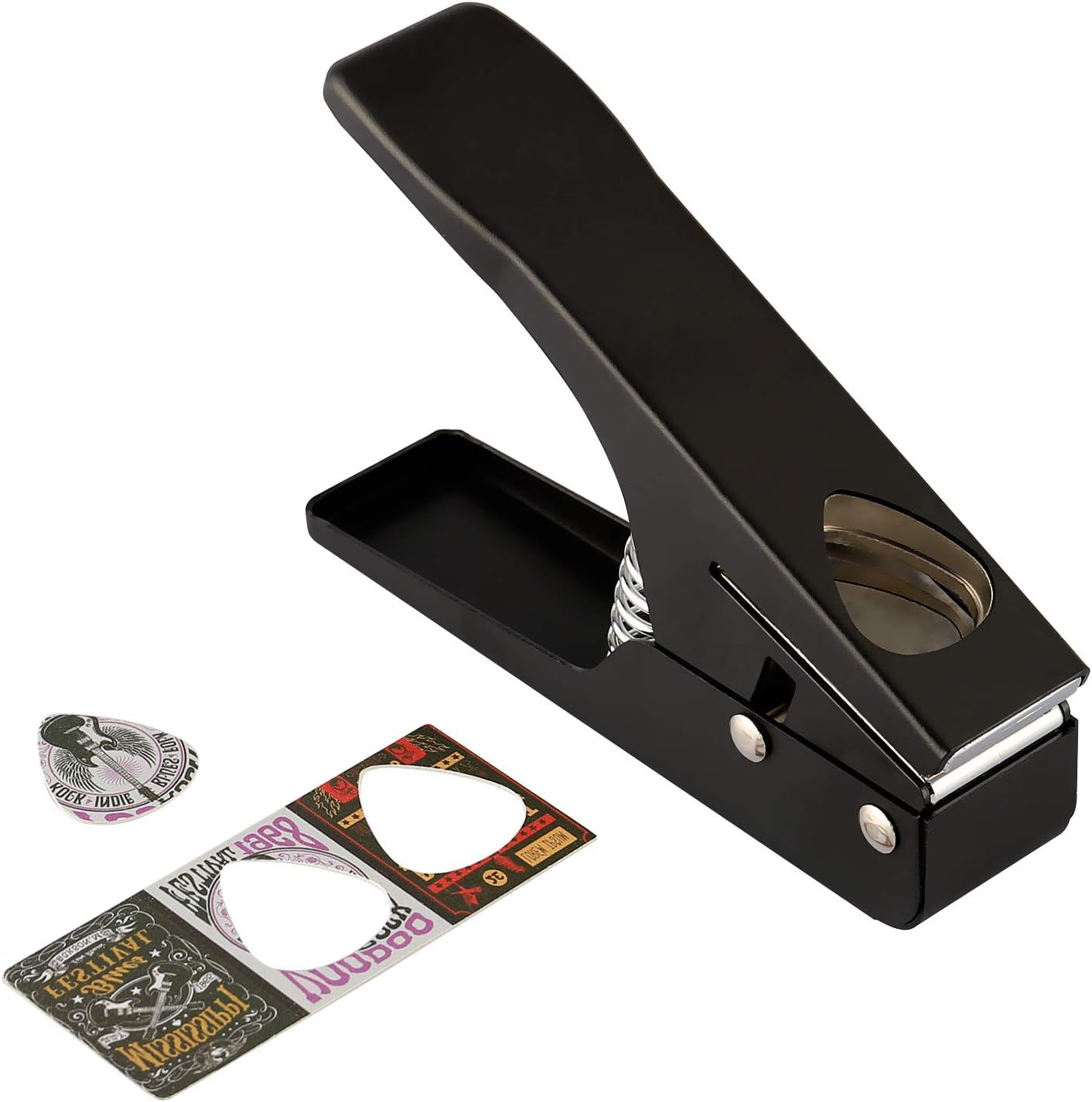 Guitar Pick Punch Maker DIY Plectrum Card Guitar Picks Cutter Punch Gift for Guitar Player (Black)