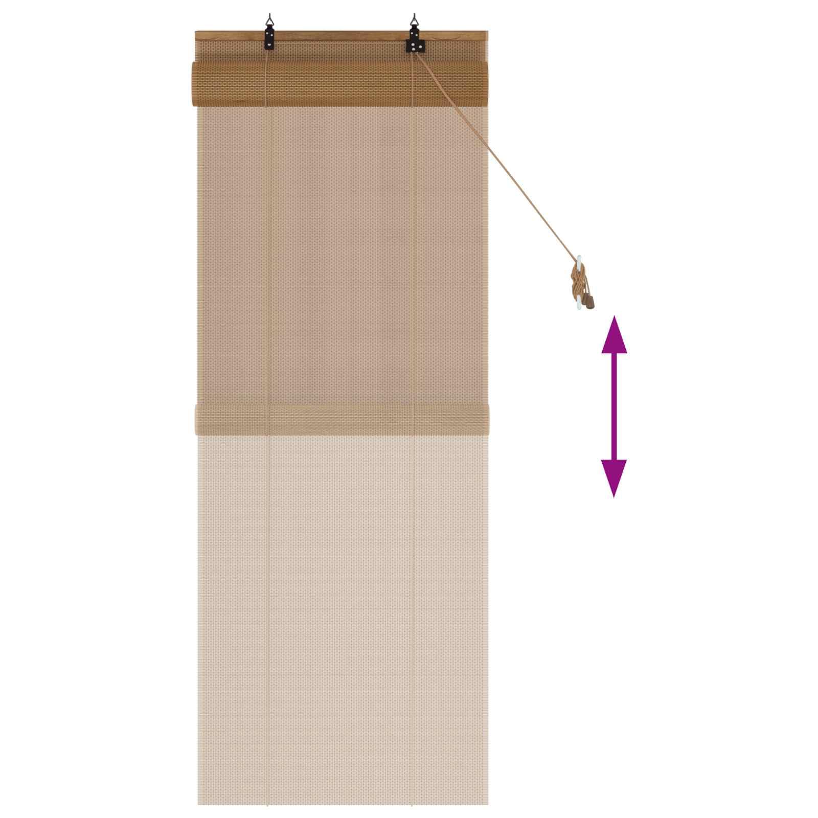 Store enrouleur en bambou marron - 60 x 160 cm - Protection solaire pour fenêtre