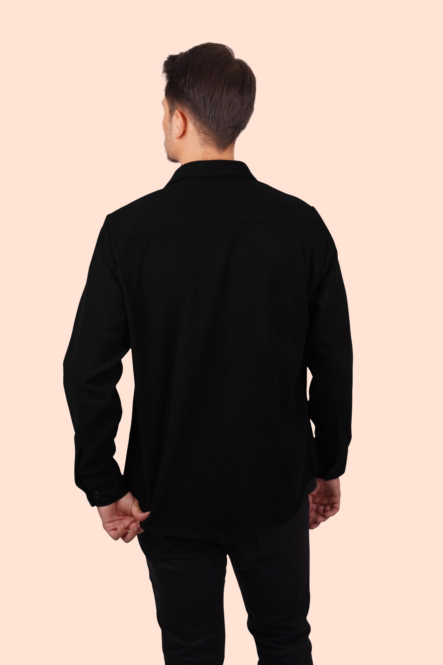 Etikmen Siyah Düz Oversize Oduncu Hediye Kutulu Erkek Gömlek M