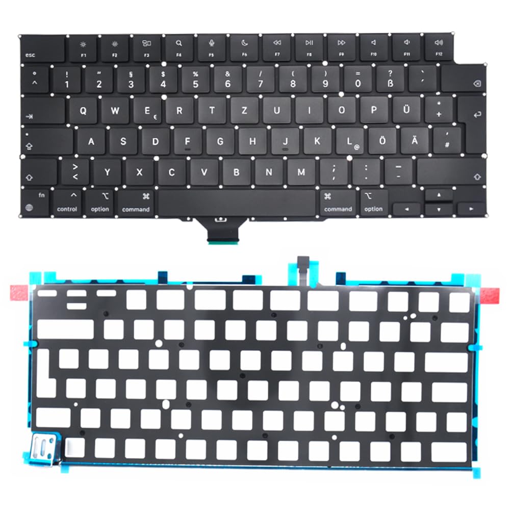 Tastiera di ricambio tedesca QWERTZ compatibile con MacBook Pro 14" A2442, 16" A2485 2021 anno tastiera + viti + cacciavite