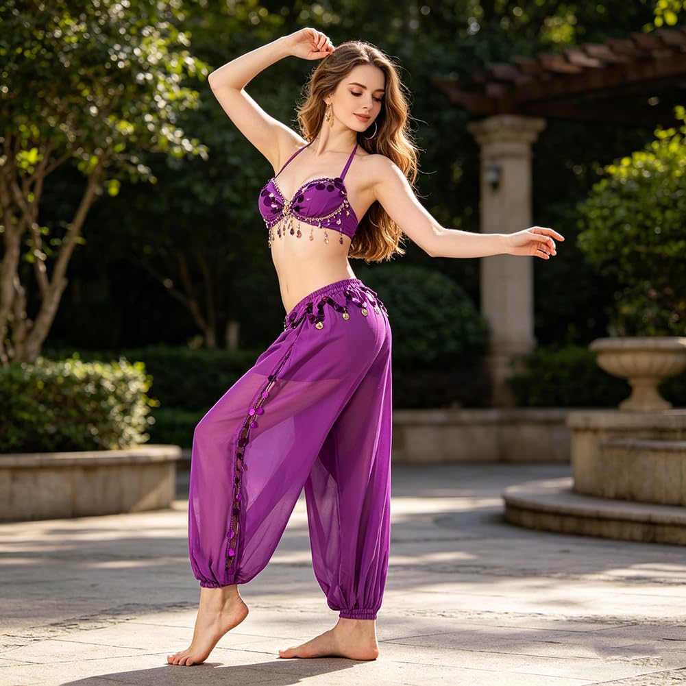 Pantalon sarouel indien pour femme en mousseline de soie à suspendre