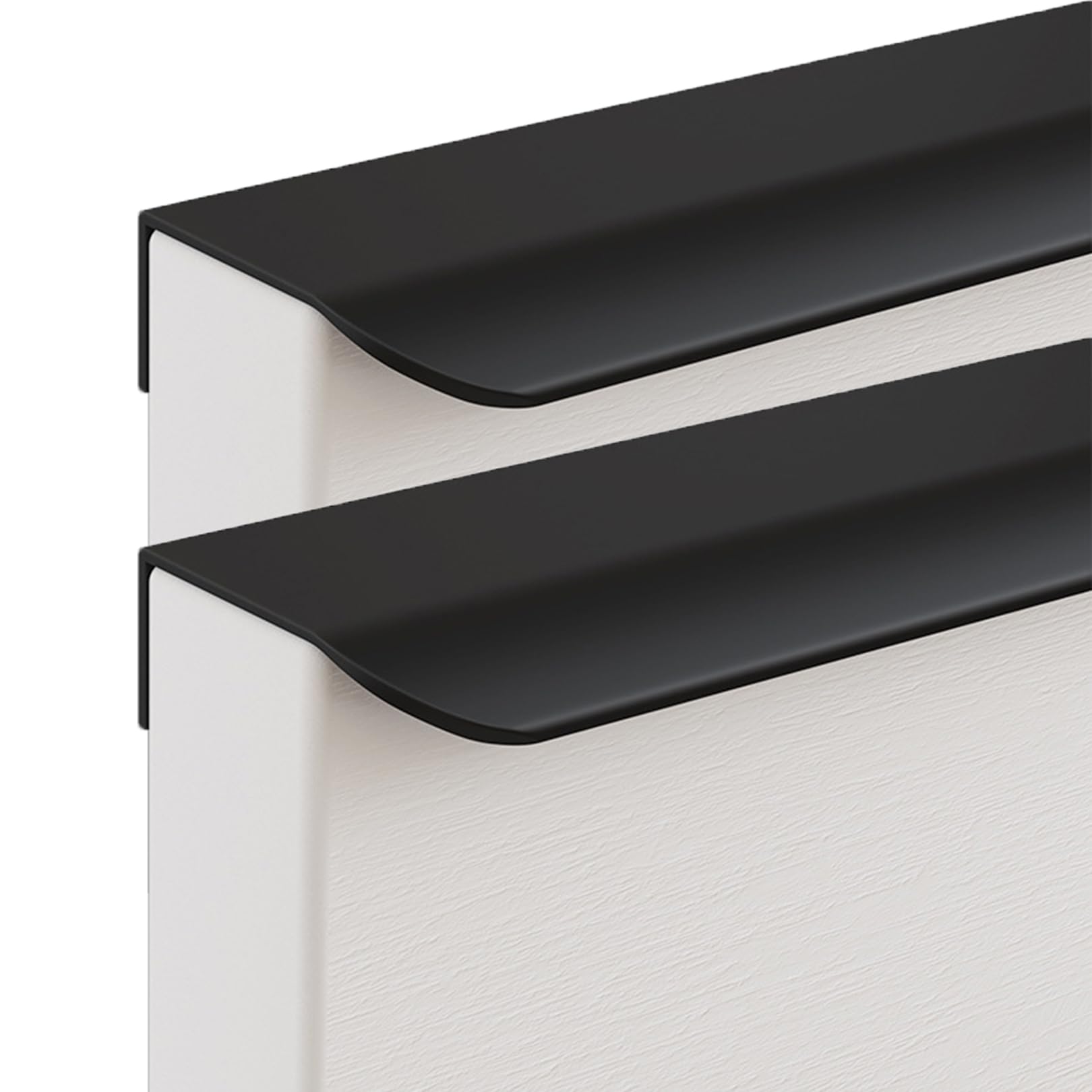 Zcru004 Black Concealed Handles Aluminium Alloy Invisible Handle Cabinet Handle Finger Edge Pull Drawerhandles Furniture Knobs Matt 2 Pieces (Hole Distance 224Mm)