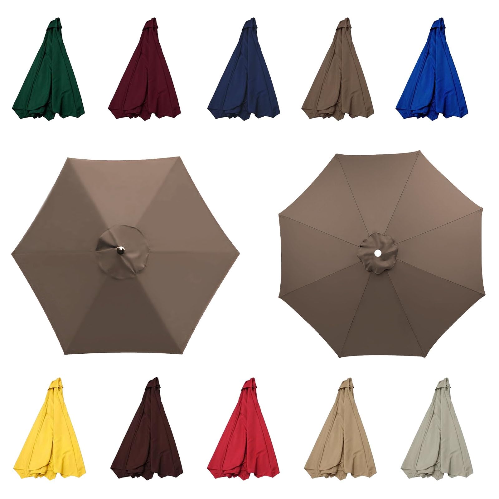 Outdoor Patio Umbrella Replacement Cover, replacement parasol fabric cover, Umbrella Replacement Parasol Cloth For 6 Arms 8 Arms Cantilever Parasol Umbrella Replacement Canopy(Color:Dark top color,Siz — image 1