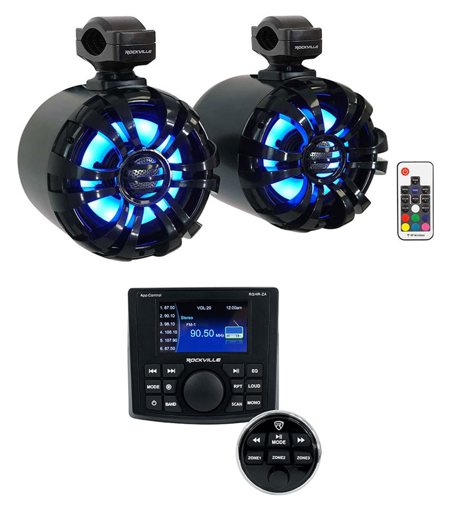 Amazon.com: Rockville Marine Audio Bundle: (2) WB65KLED Black 6.5