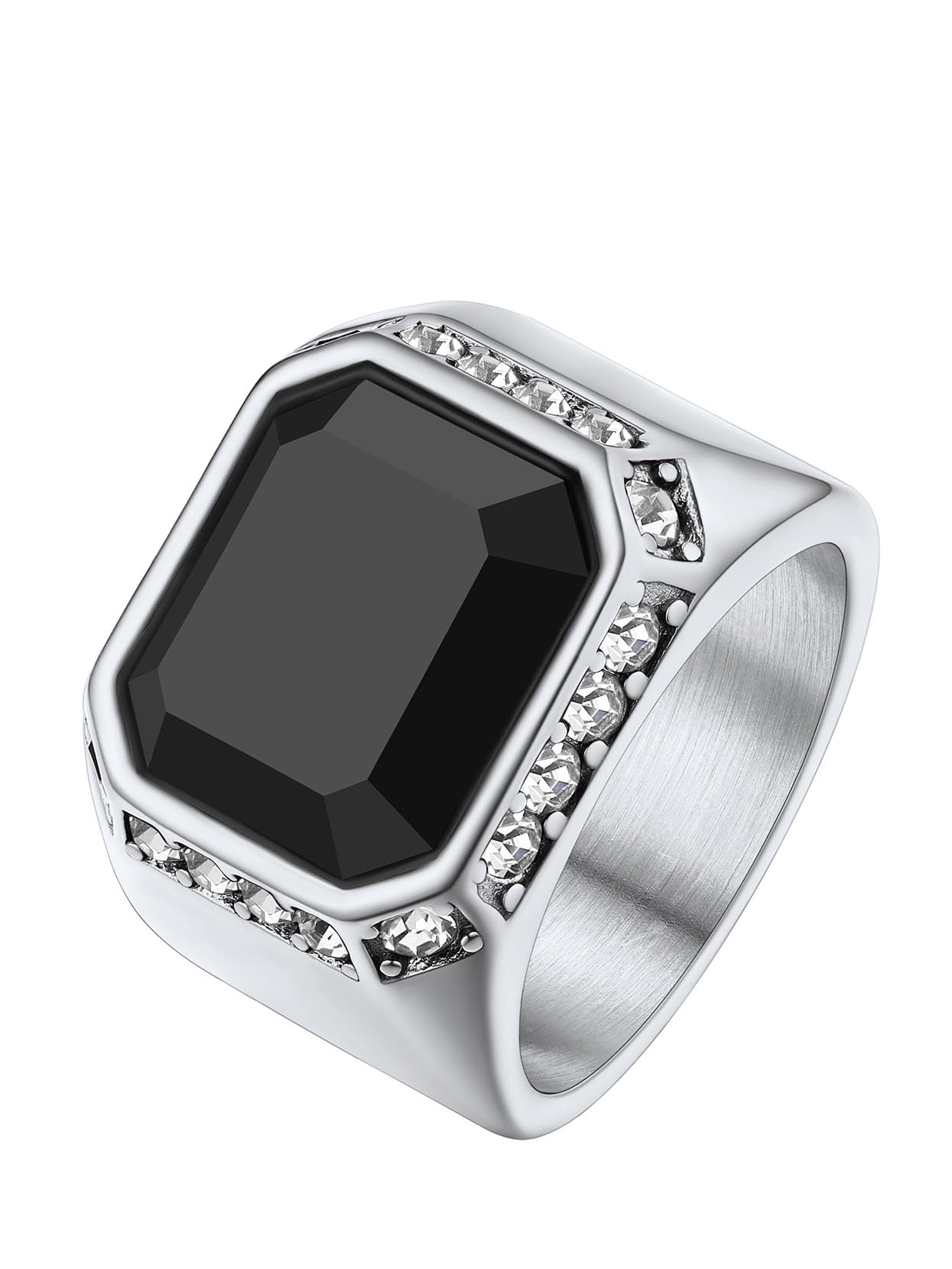 Richsteel Black Onyx Signet Ring for Men