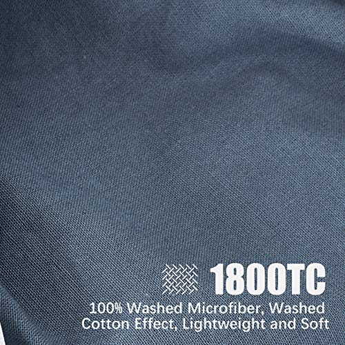 Argstar 3 Pieces Button Duvet Cover Queen Size, Denim Blue Duvet Cover Set With Button Closure, Washed Microfiber Soft & Easy Care Bedding Comforter Cover With Ties (1 Blue Duvet Cover, 2 Pillowcases) #TOP5