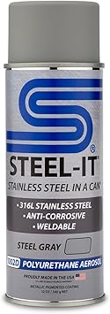 Steel-It 1002D Polyurethane Aerosol, Industrial Paint Coatings, Weldable, Easy to Apply - Steel Gray (3 Pack)