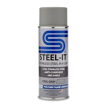 Steel-It 1002D Polyurethane Aerosol, Industrial Paint Coatings, Weldable, Easy to Apply - Steel Gray (2 Pack)