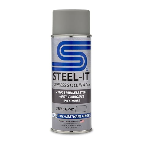 Steel-It 1002D Polyurethane Aerosol, Industrial Paint Coatings, Weldable, Easy to Apply - Steel Gray (2 Pack)