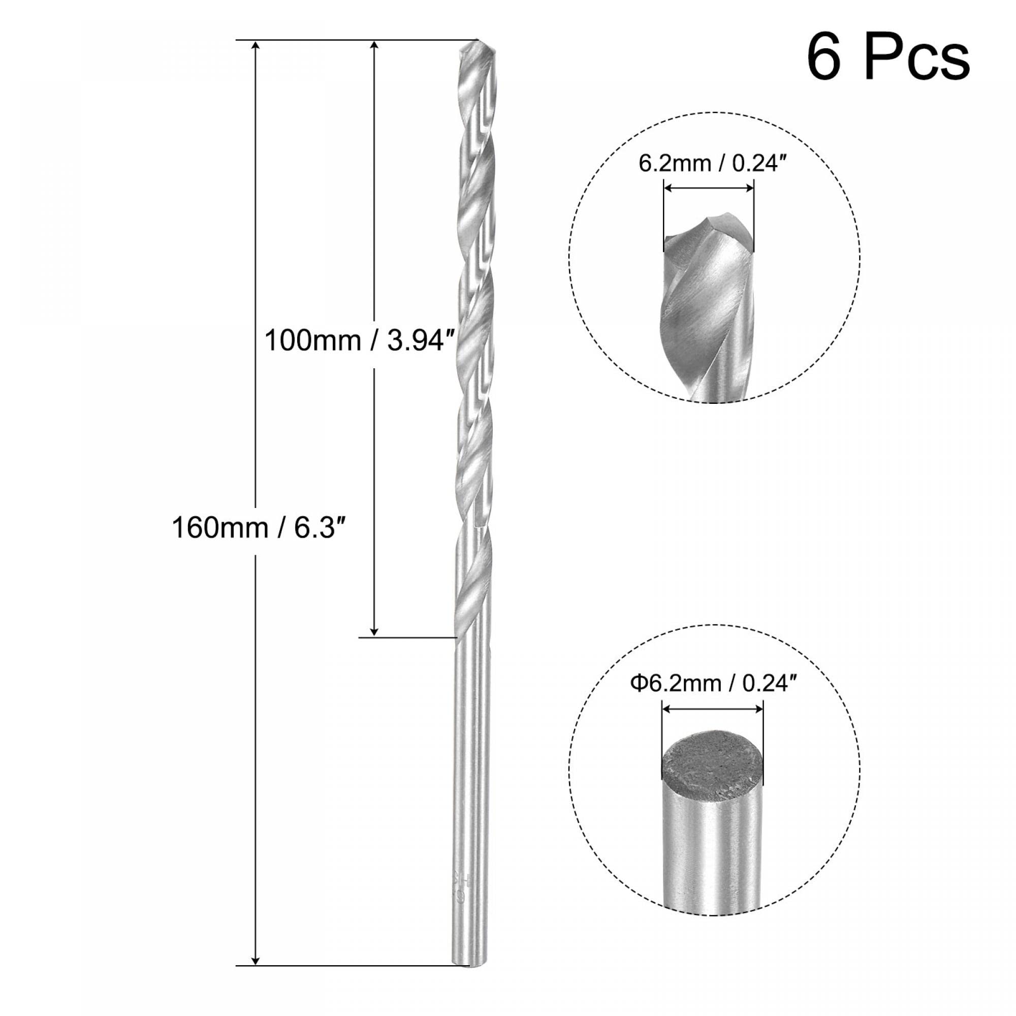Filet Voliere Sourcing Map HSS Haute Vitesse Acier Extra Long Hélicoïdal Foret Pointes 6.5mm Forage Diamètre 160mm Longueur 2 Pcs Fer De Hache