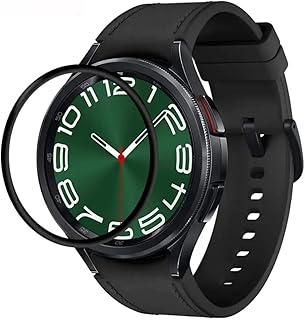 واقي شاشة لساعة سامسونج جالاكسي ووتش 6 مقاس 43 ملم مصنوع من البولي كربونات مقاوم للخدش مع تغطية كاملة