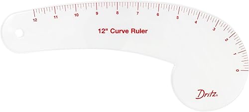 Miniatura 2 de Dritz Patrón de dibujo de 12 pulgadas, regla curva transparente